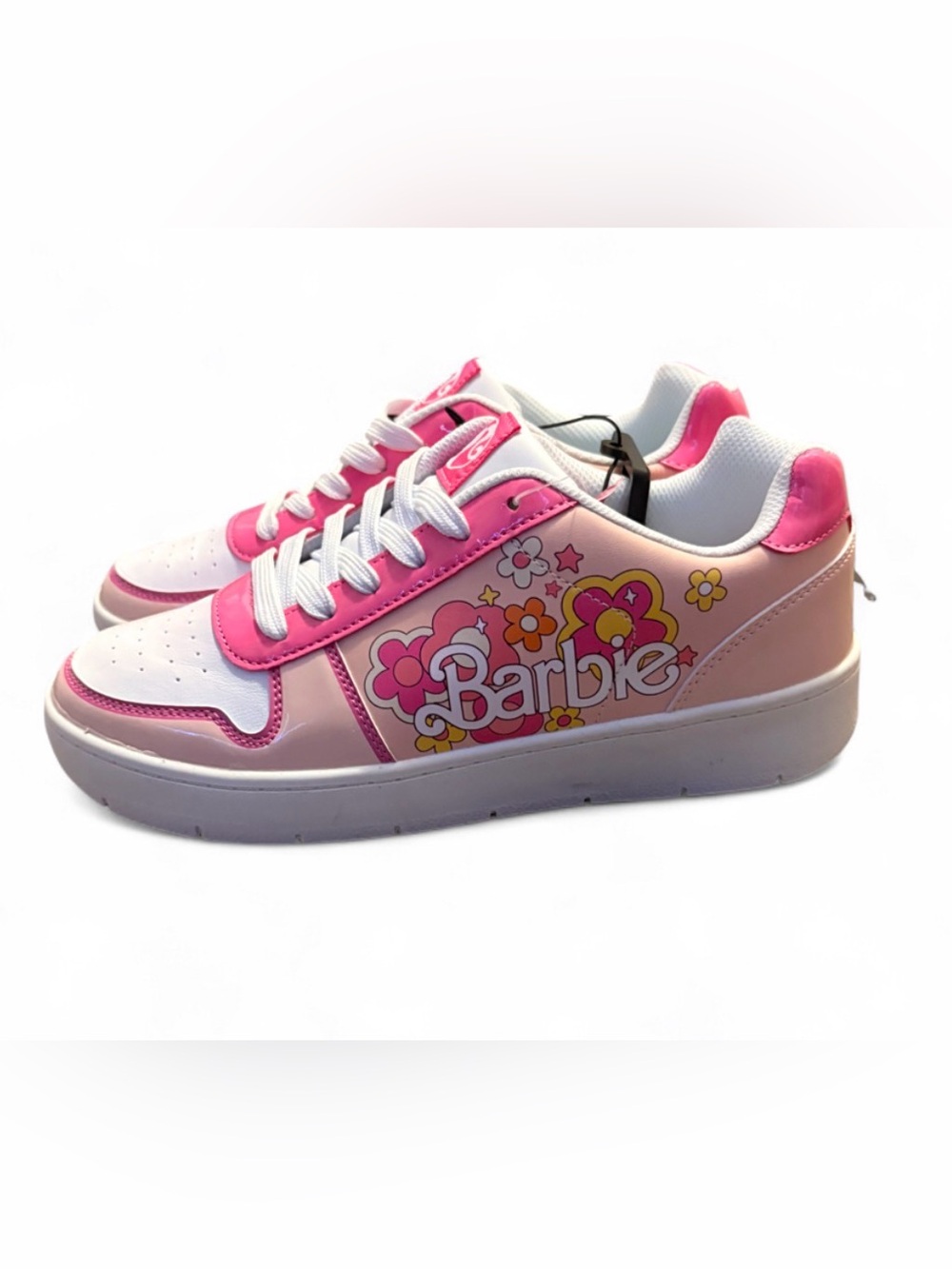 Barbie Pink & White Floral Graphic Low-Top Sneakers